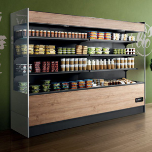 Grain de bois vitrine réfrigérée murale