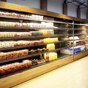 Grain de bois vitrine réfrigérée murale